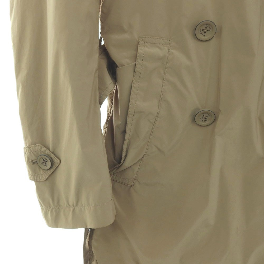 【中古】ヘルノ Herno ポリエステルナイロン トレンチコート ベージュ【サイズ42】【 状態ランクC 】【 メンズ 】