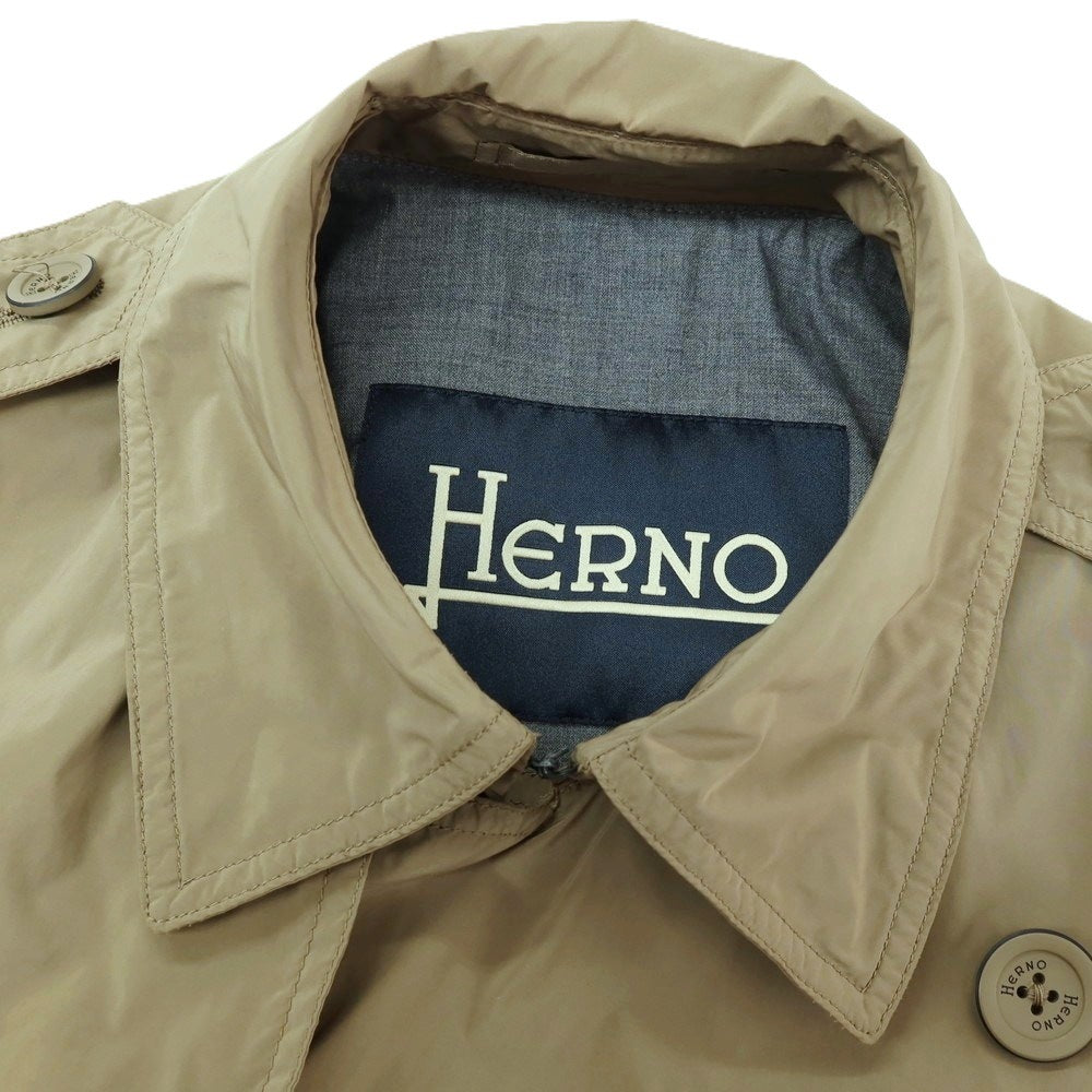 【中古】ヘルノ Herno ポリエステルナイロン トレンチコート ベージュ【サイズ42】【 状態ランクC 】【 メンズ 】