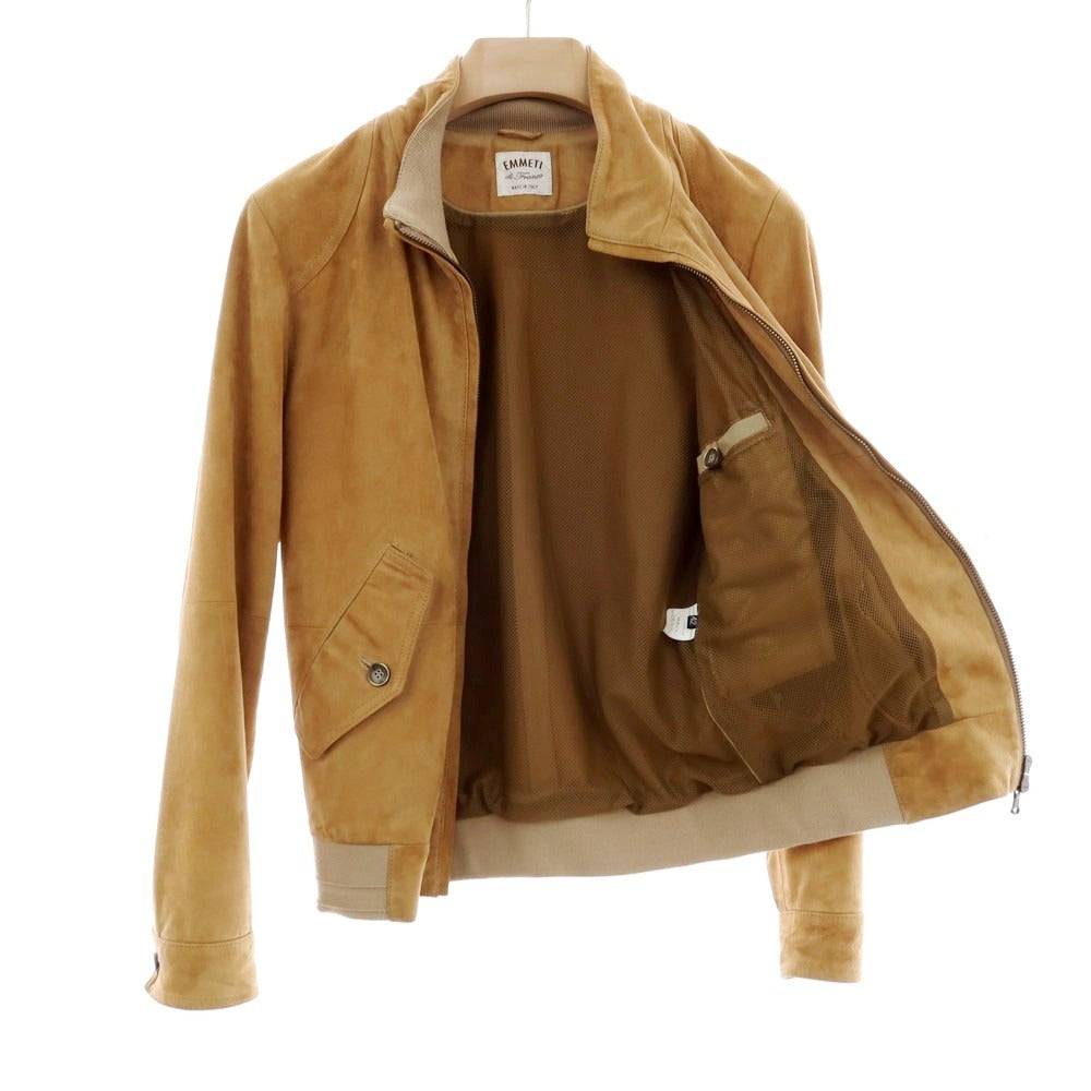 【中古】エンメティ EMMETI ゴートスエード レザーブルゾン ゴートスエード マスタード【サイズ42】【 状態ランクC 】【 メンズ 】