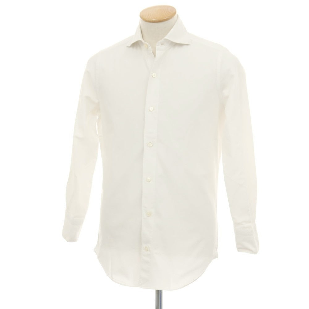 【中古】フィナモレ Finamore コットン ホリゾンタルカラー カジュアルシャツ ホワイト【サイズXS】【 状態ランクC 】【 メンズ 】