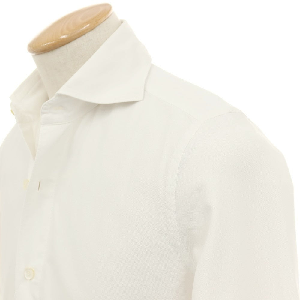 【中古】フィナモレ Finamore コットン ホリゾンタルカラー カジュアルシャツ ホワイト【サイズXS】【 状態ランクC 】【 メンズ 】