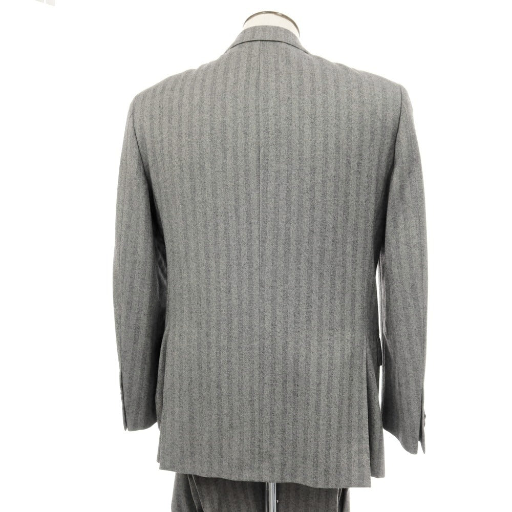 【中古】カルーゾ CARUSO ウールカシミヤ ヘリンボーン 3つボタンスーツ グレー【サイズ50】【 状態ランクB 】【 メンズ 】