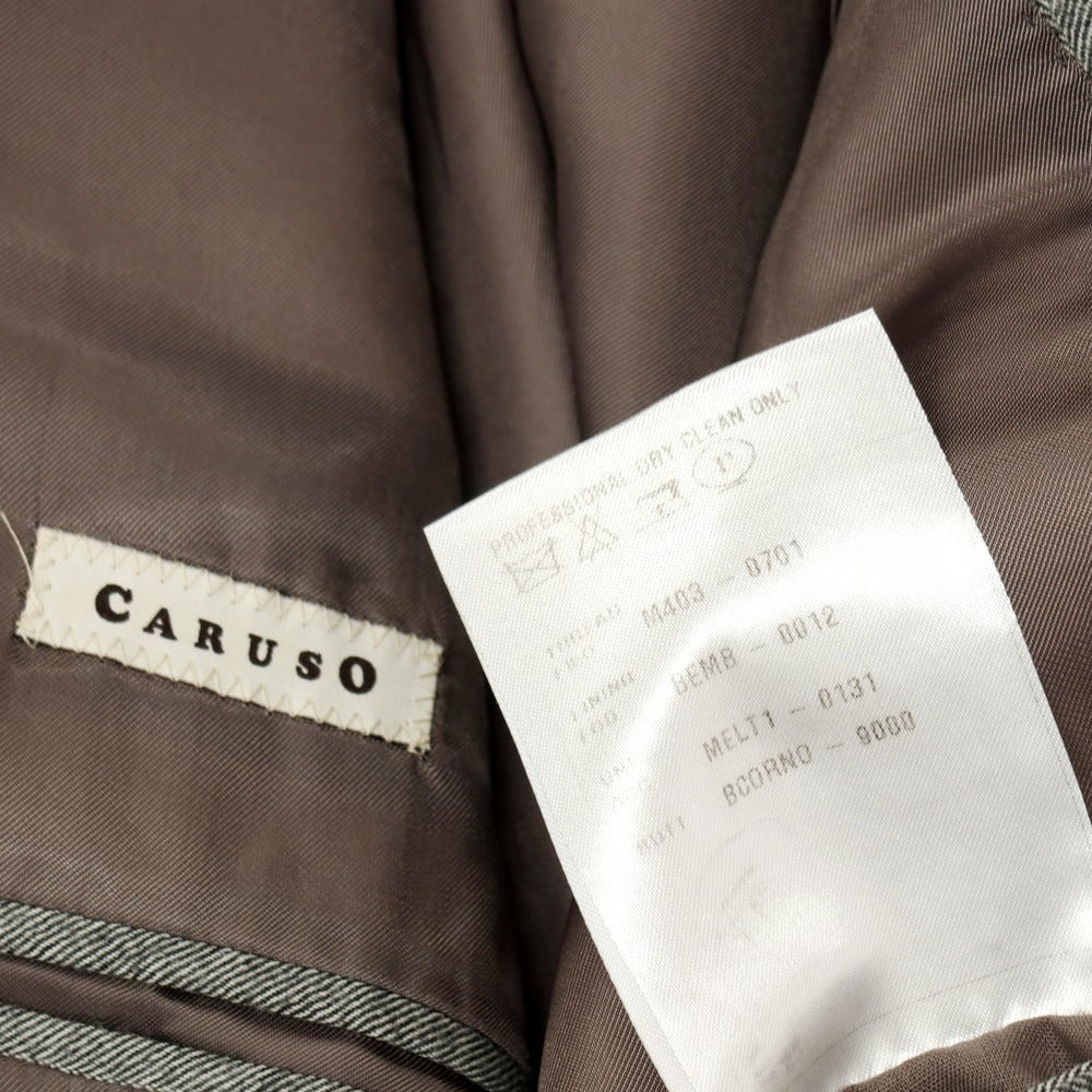【中古】カルーゾ CARUSO ウールカシミヤ ヘリンボーン 3つボタンスーツ グレー【サイズ50】【 状態ランクB 】【 メンズ 】