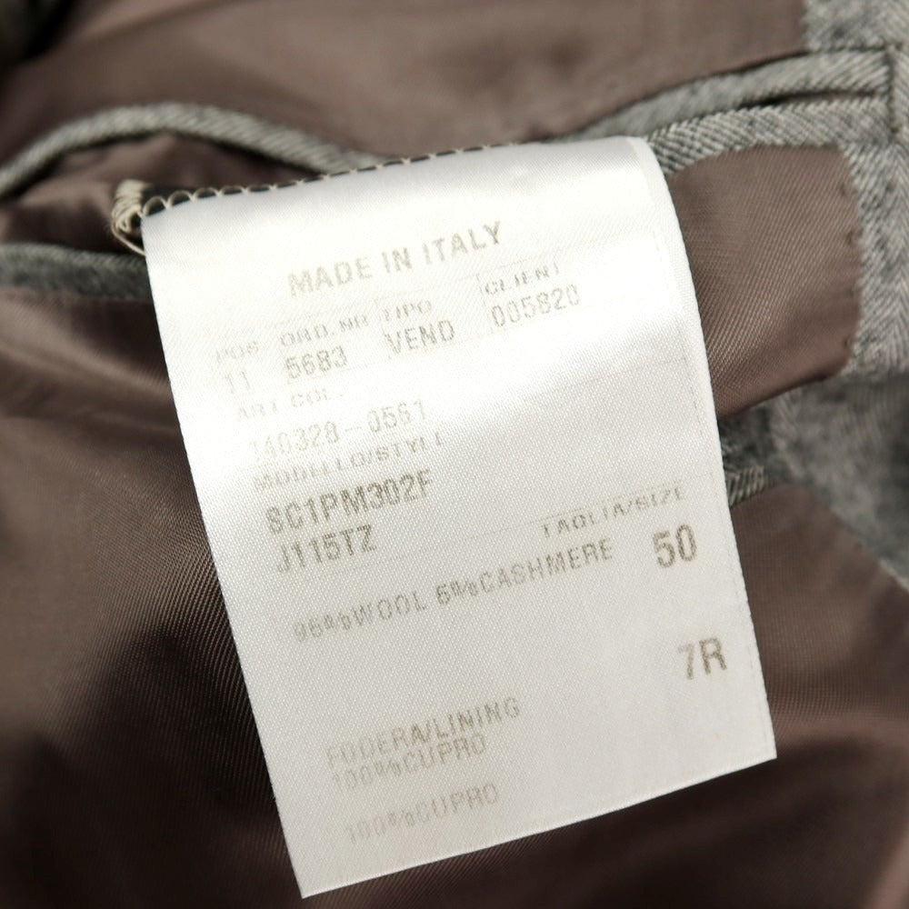 【中古】カルーゾ CARUSO ウールカシミヤ ヘリンボーン 3つボタンスーツ グレー【サイズ50】【 状態ランクB 】【 メンズ 】