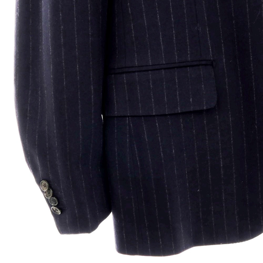 【中古】イザイア ISAIA GREGORY ウールカシミヤ ストライプ 3つボタンスーツ ネイビーxグレー【サイズ48】【 状態ランクC 】【 メンズ 】