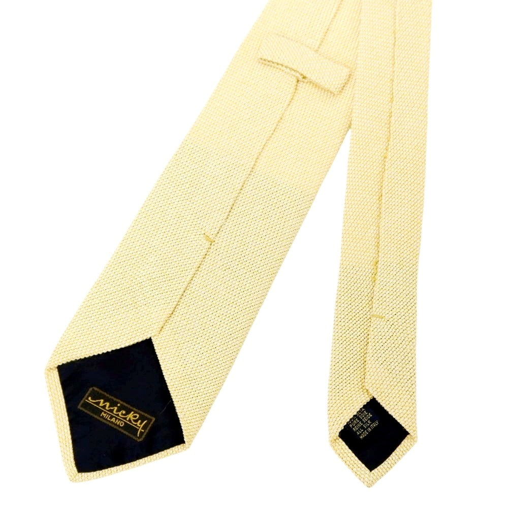 【中古】ニッキー nicky シルク 無地ネクタイ イエロー【 状態ランクC 】【 メンズ 】