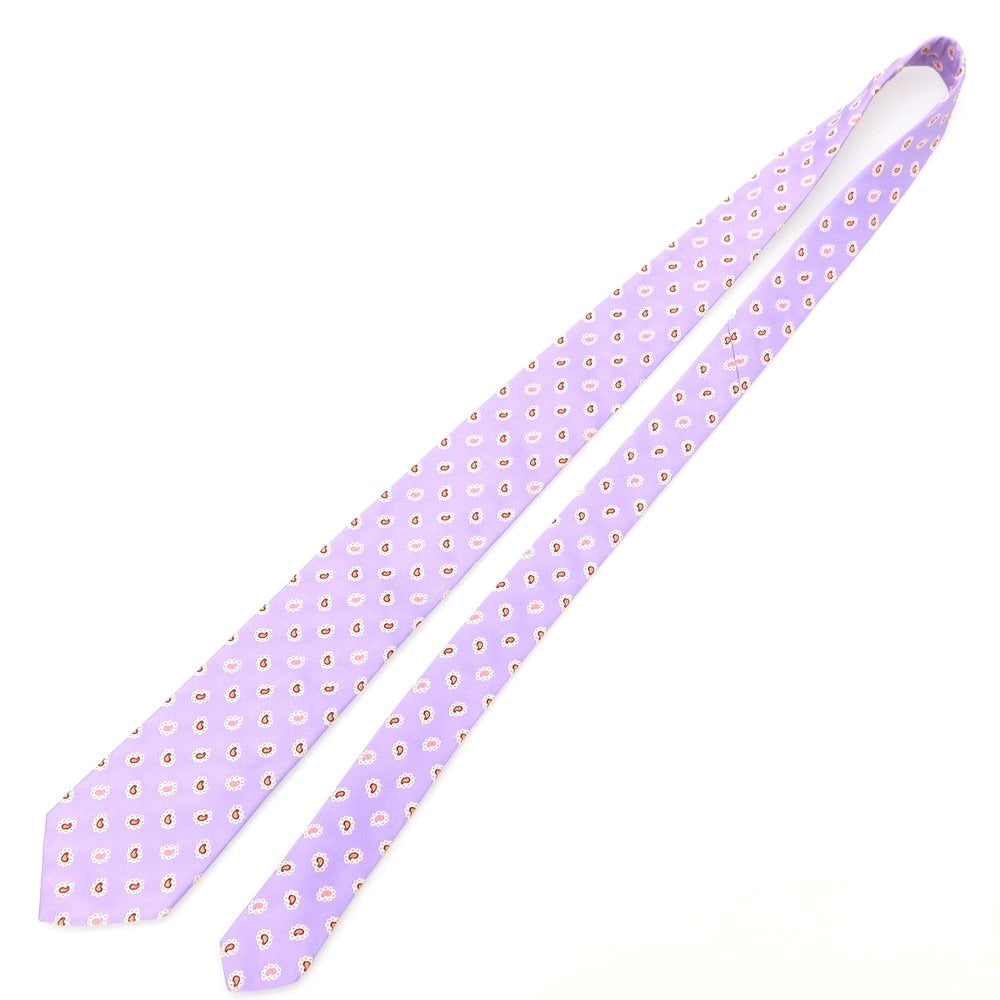 【中古】エトロ ETRO シルク ペイズリー柄ネクタイ ライトパープル【 状態ランクB 】【 メンズ 】