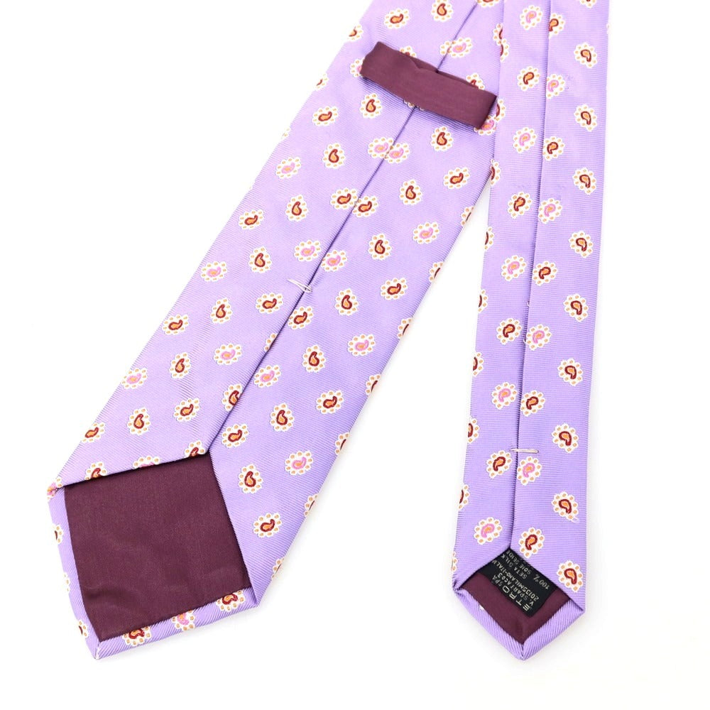【中古】エトロ ETRO シルク ペイズリー柄ネクタイ ライトパープル【 状態ランクB 】【 メンズ 】