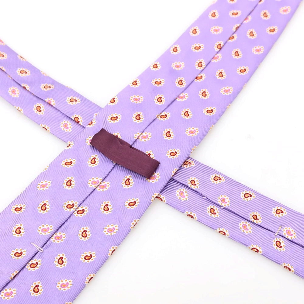 【中古】エトロ ETRO シルク ペイズリー柄ネクタイ ライトパープル【 状態ランクB 】【 メンズ 】