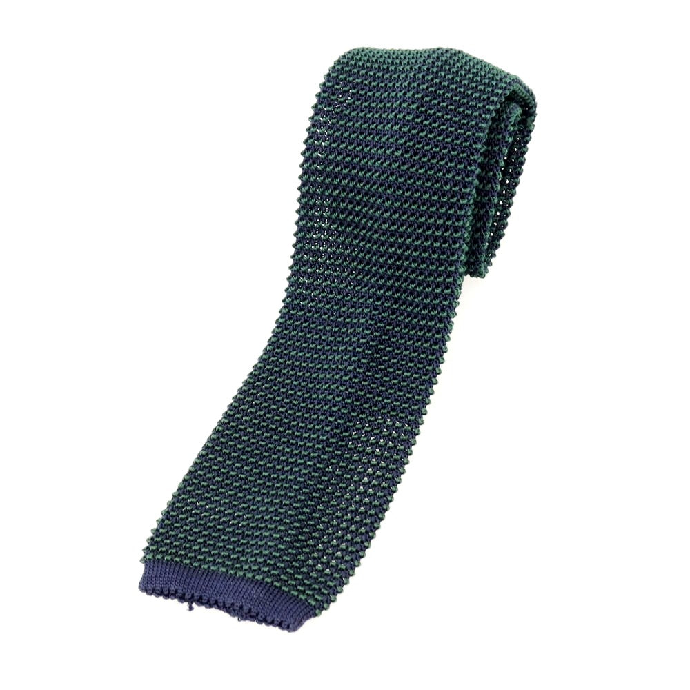 【中古】コルネリアーニ CORNELIANI シルク ニットタイ グリーンxネイビー【 状態ランクB 】【 メンズ 】