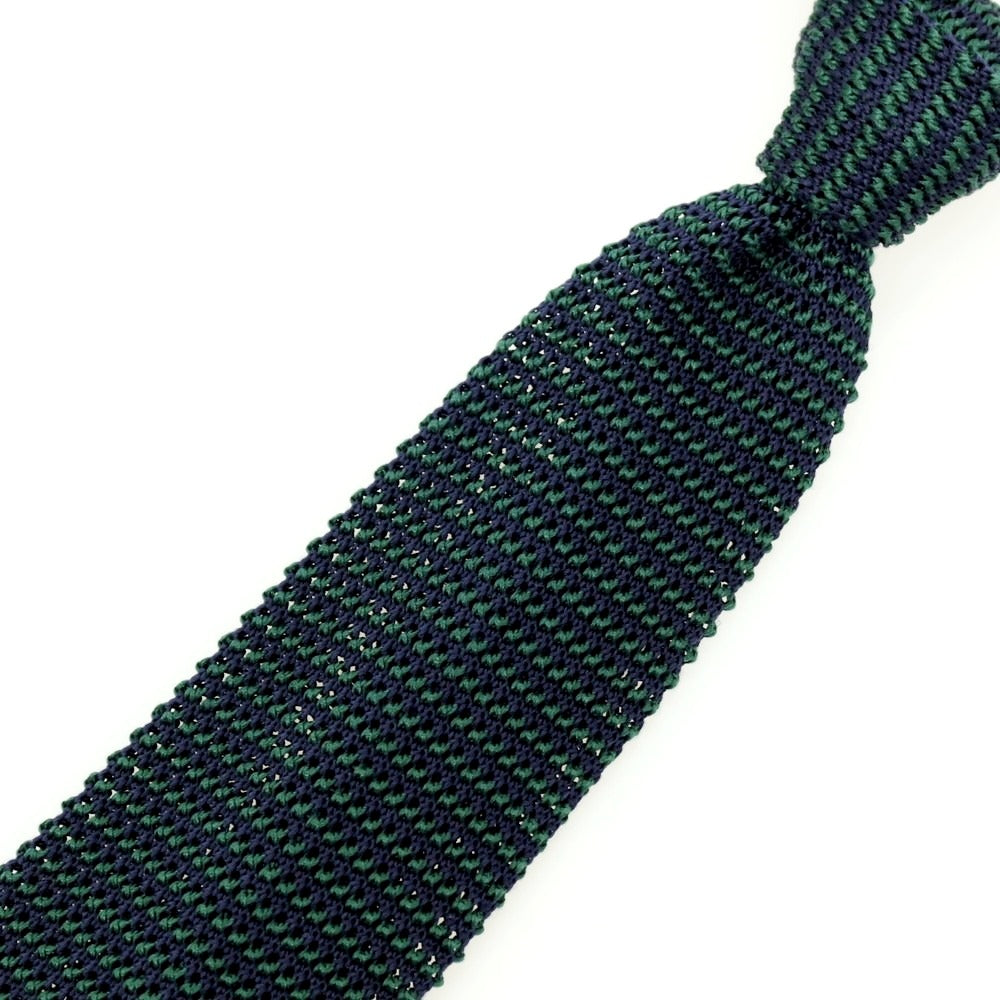 【中古】コルネリアーニ CORNELIANI シルク ニットタイ グリーンxネイビー【 状態ランクB 】【 メンズ 】