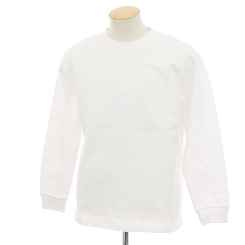 【中古】【未使用】ブルックスブラザーズ Brooks Brothers コットン クルーネック 長袖Tシャツ ホワイト【サイズS】【 状態ランクS 】【 メンズ 】