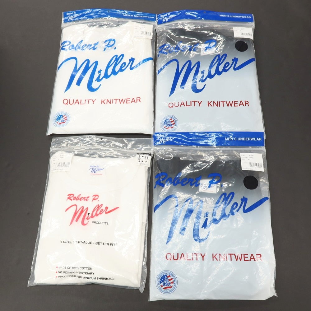 【中古】【未使用】ロバート ピー ミラー Robert P. Miller 4枚セット コットン クルーネック 半袖Tシャツ ホワイトxブラック【サイズM】【 状態ランクS 】【 メンズ 】