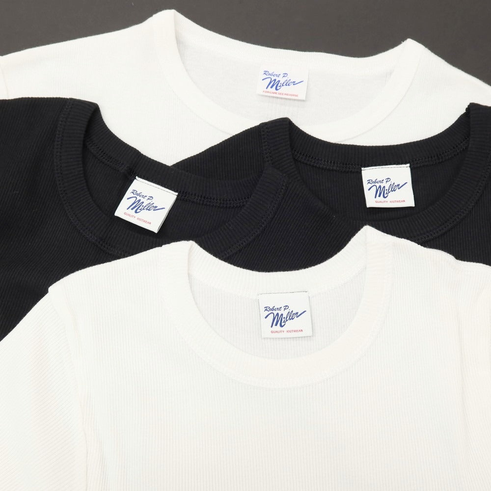 【中古】【未使用】ロバート ピー ミラー Robert P. Miller 4枚セット コットン クルーネック 半袖Tシャツ ホワイトxブラック【サイズM】【 状態ランクS 】【 メンズ 】