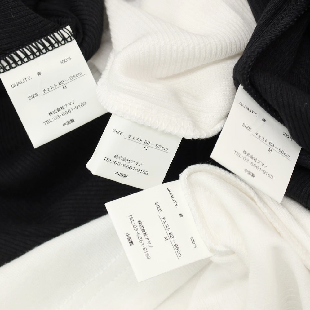 【中古】【未使用】ロバート ピー ミラー Robert P. Miller 4枚セット コットン クルーネック 半袖Tシャツ ホワイトxブラック【サイズM】【 状態ランクS 】【 メンズ 】