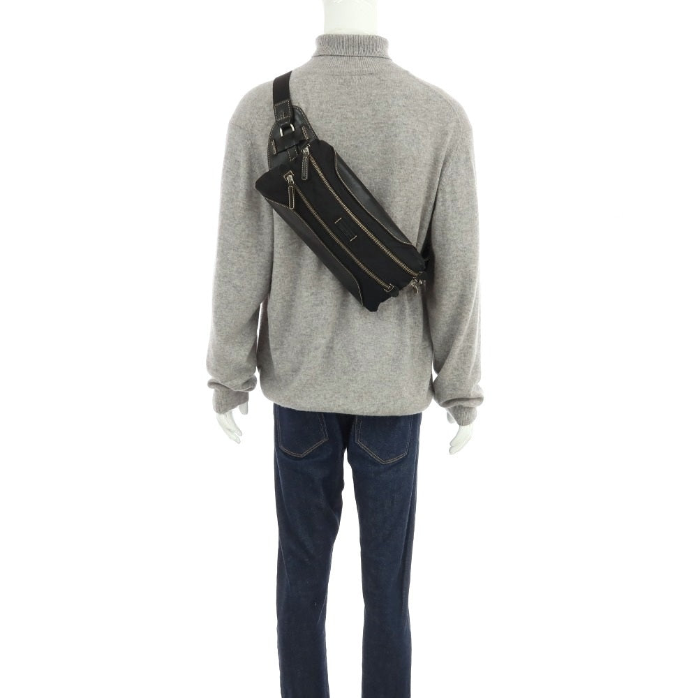 【中古】ダニエルアンドボブ Daniel & Bob ナイロン系 レザー ボディバッグ ブラック【 状態ランクC 】【 メンズ 】