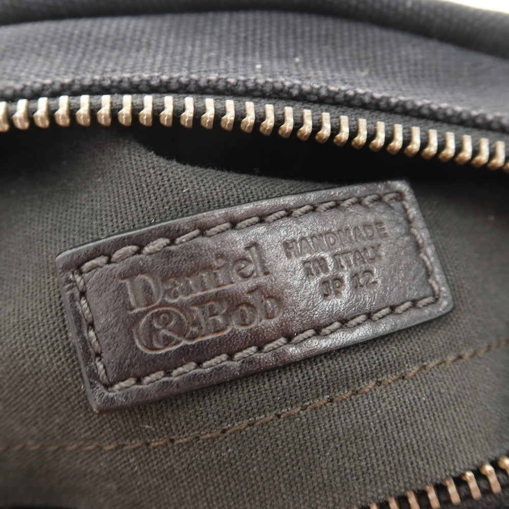 【中古】ダニエルアンドボブ Daniel & Bob キャンバス レザー ボディバッグ ブラック【 状態ランクC 】【 メンズ 】