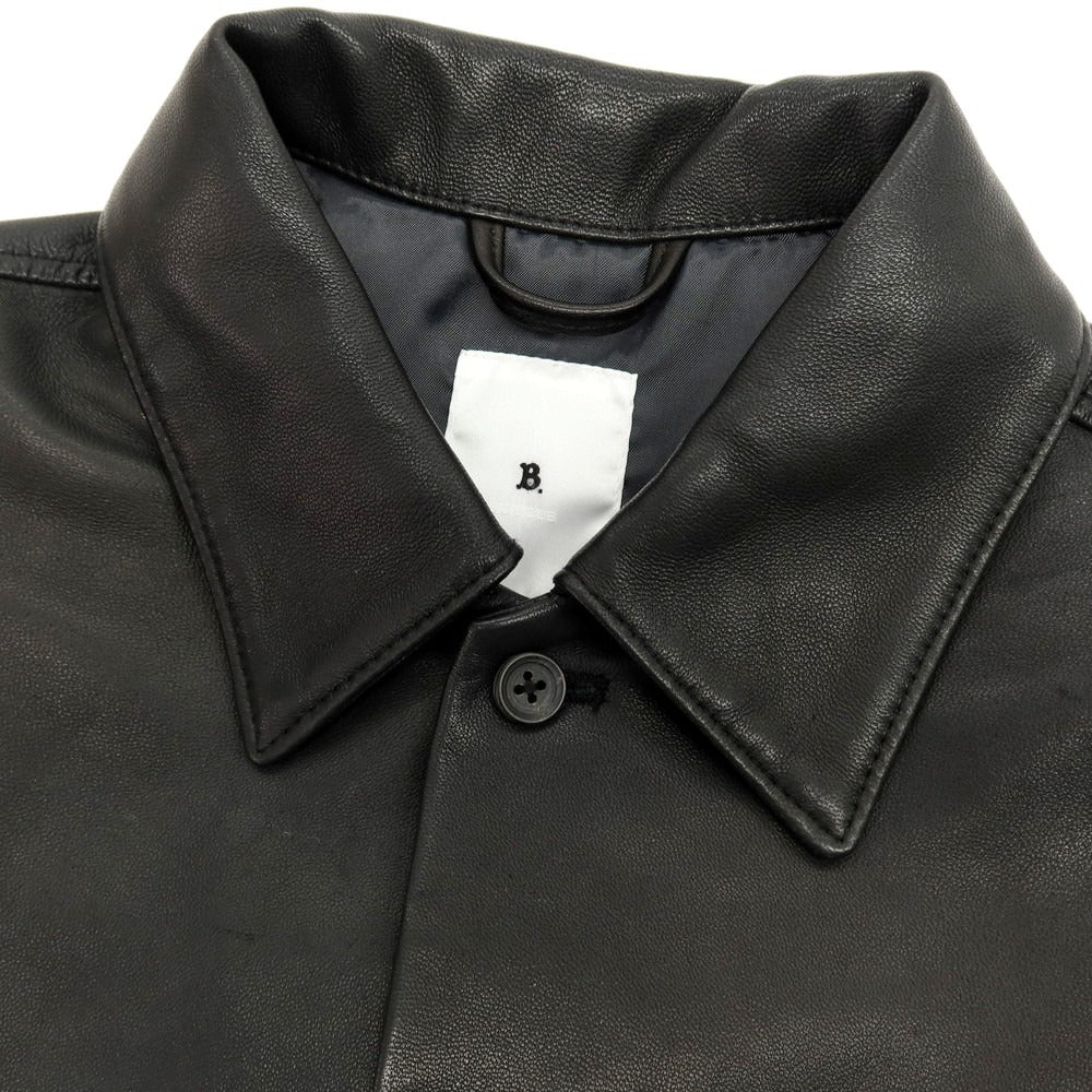 【中古】ラブ―クル LA BOUCLE シープスキン レザー カジュアルシャツ ブラック【サイズ1】【 状態ランクB 】【 メンズ 】