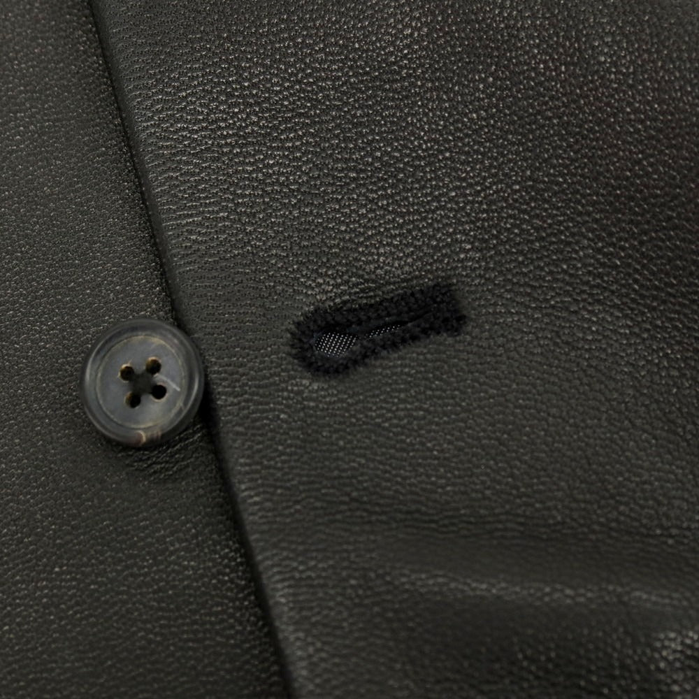 【中古】ラブ―クル LA BOUCLE シープスキン レザー カジュアルシャツ ブラック【サイズ1】【 状態ランクB 】【 メンズ 】