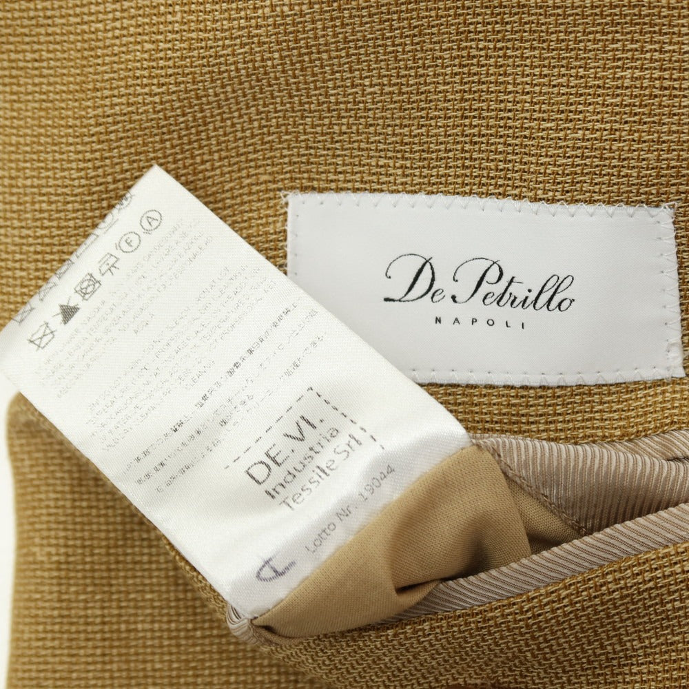 【中古】デペトリロ DE PETRILLO ウールリネン 3B テーラードジャケット イエローベージュ【サイズ48】【 状態ランクA 】【 メンズ 】