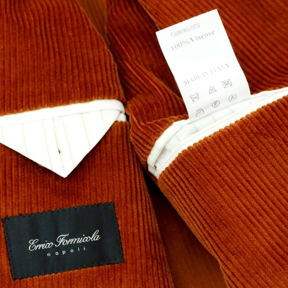 【中古】エリコフォルミコラ ERRICO FORMICOLA ストレッチコーデュロイ カジュアルジャケット オレンジブラウン【サイズ48】【 状態ランクB 】【 メンズ 】