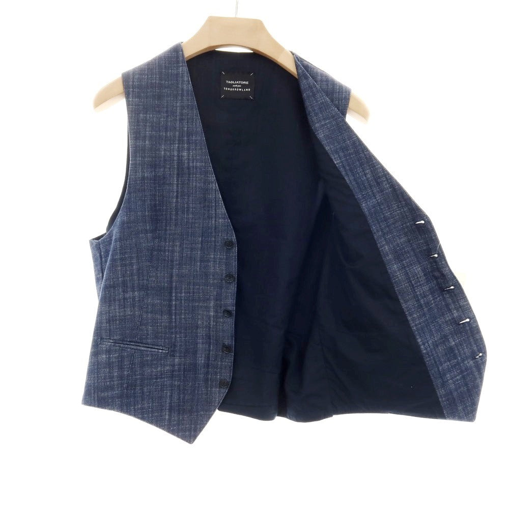 【中古】タリアトーレ TAGLIATORE TOMORROWLAND別注 コットンポリエステルポリウレタン カジュアル系ジレ ベスト ネイビー【 サイズ48 】【 状態ランクB 】【 メンズ 】