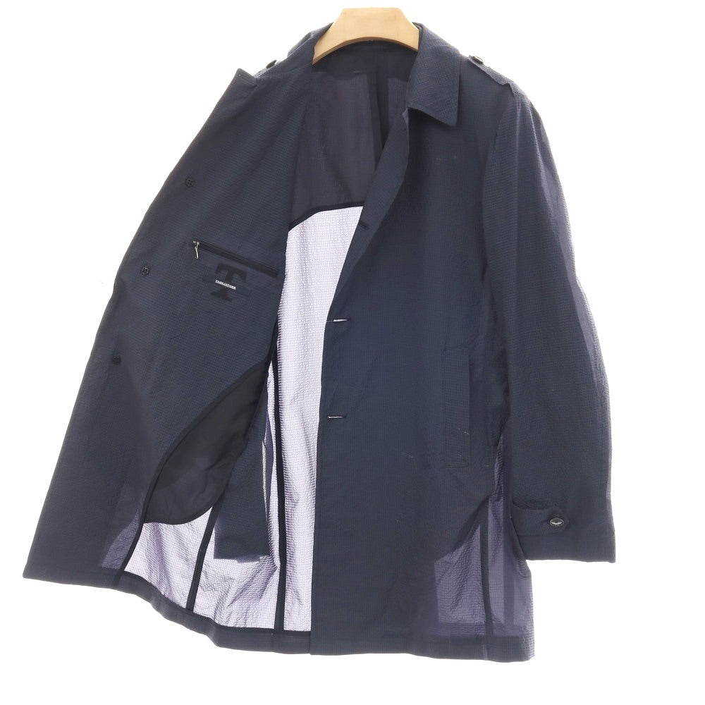 【中古】タリアトーレ TAGLIATORE BARRY ナイロンポリエステル サッカー ステンカラーコート ネイビー【サイズ50】【 状態ランクC 】【 メンズ 】