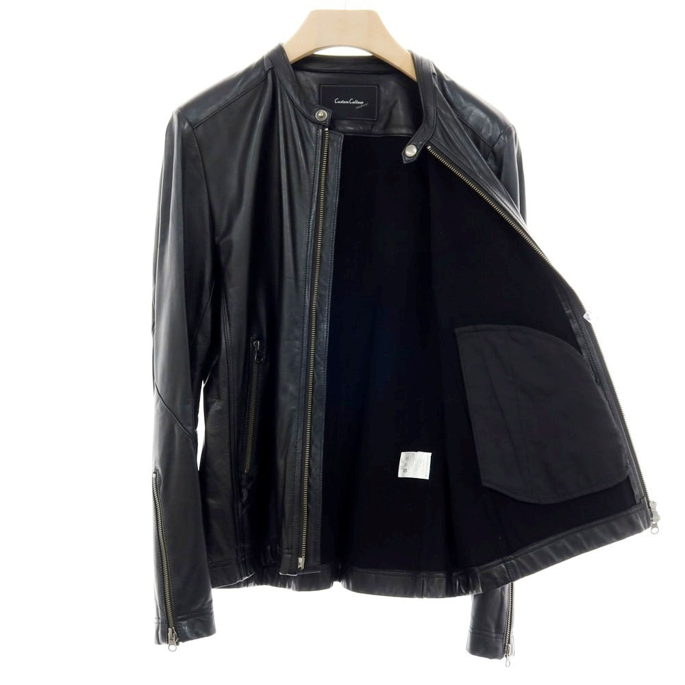 【中古】カスタムカルチャー CUSTOM CULTURE シープスキン ライダースジャケット ブラック【サイズ3】【 状態ランクB 】【 メンズ 】