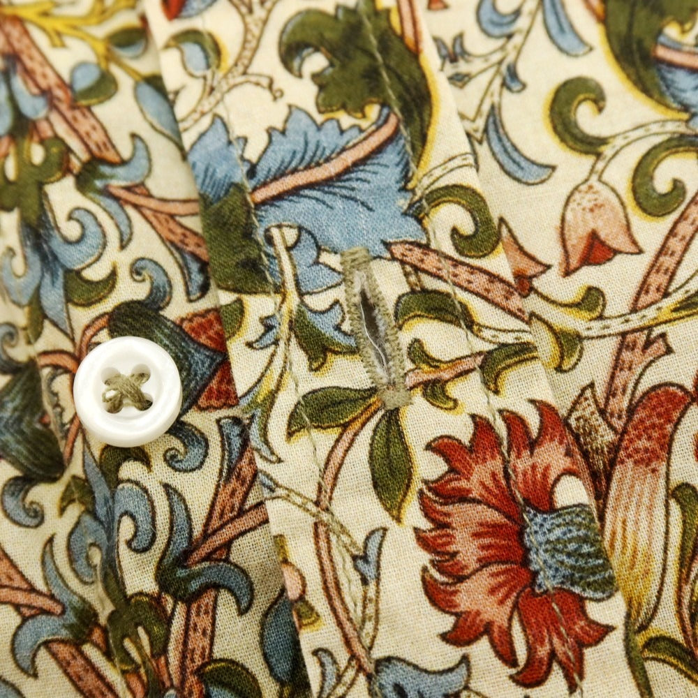 【中古】ロストインアルビオン LOST IN ALBION コットン系 ボタニカル柄 プリント カジュアルシャツ ベージュ【サイズL】【 状態ランクB 】【 メンズ 】