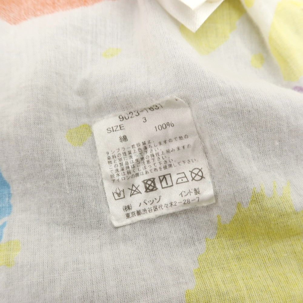 【中古】ガネーシュ ganesh コットン ビックプリント カジュアルシャツ ホワイトxマルチカラー【サイズM】【 状態ランクB 】【 メンズ 】