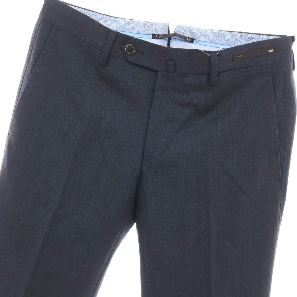 【中古】ピーティーゼロウーノ PT01 ストレッチ ウール ドレススラックスパンツ ネイビー【サイズ44】【 状態ランクC 】【 メンズ 】