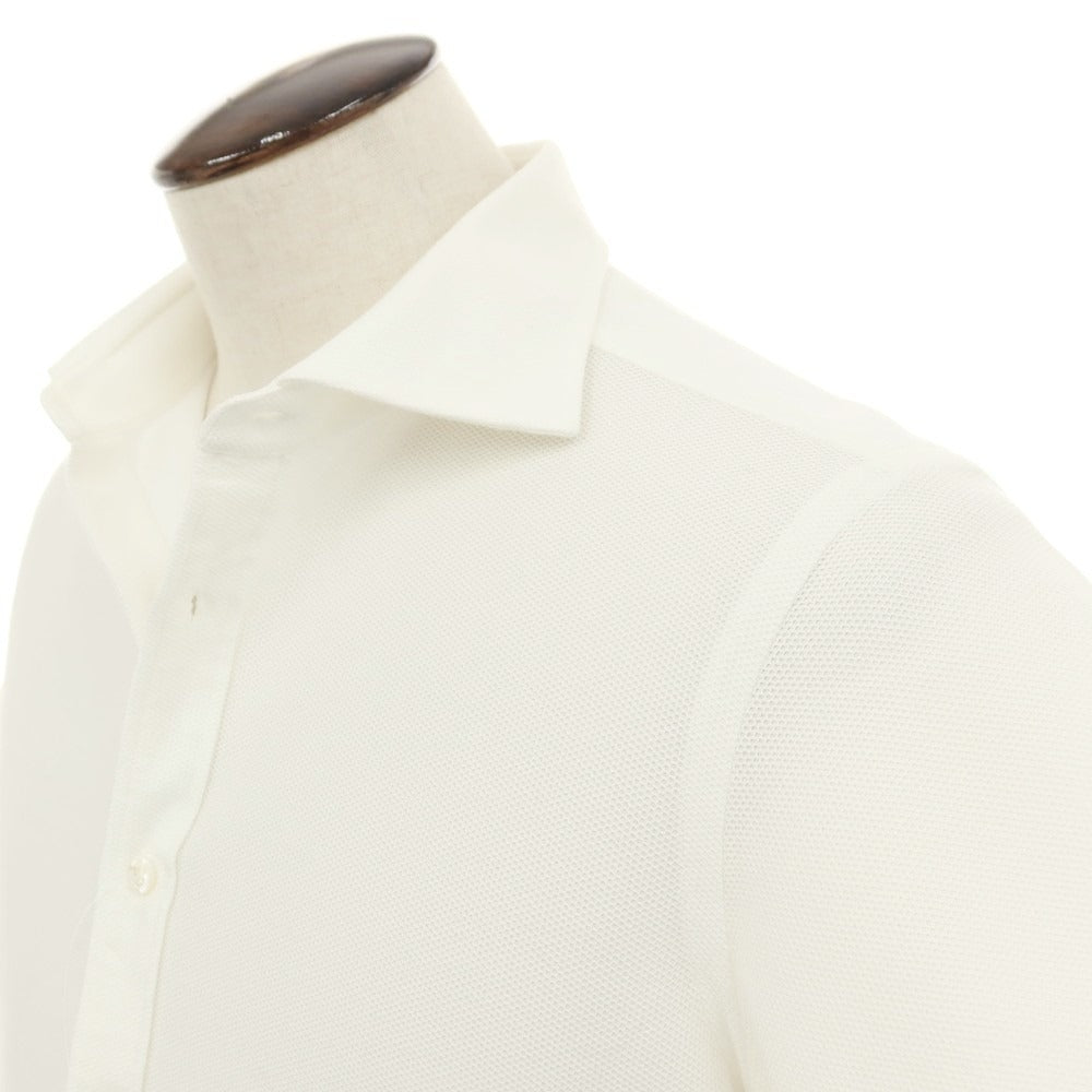 【中古】ビームスエフ BEAMS F ポリエステルコットン ワイドカラー 半袖シャツ ホワイト【サイズL】【 状態ランクA 】【 メンズ 】