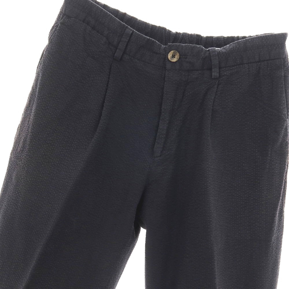 【中古】デヴォレ インチピット DEVORE Incipit コットン シアサッカー イージーパンツ ダークネイビー系【サイズ46】【 状態ランクC 】【 メンズ 】