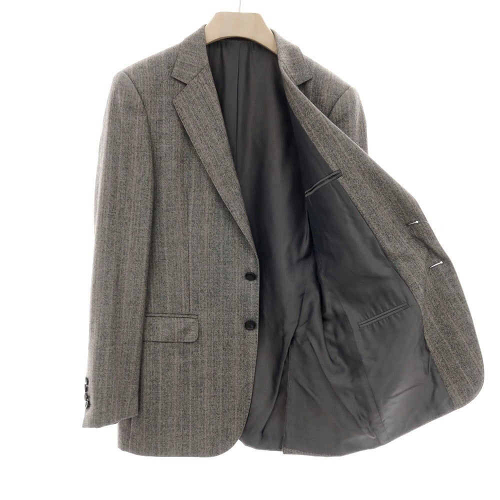 【中古】グッチ GUCCI ウール ストライプ テーラードジャケット グレー【サイズ48】【 状態ランクB 】【 メンズ 】