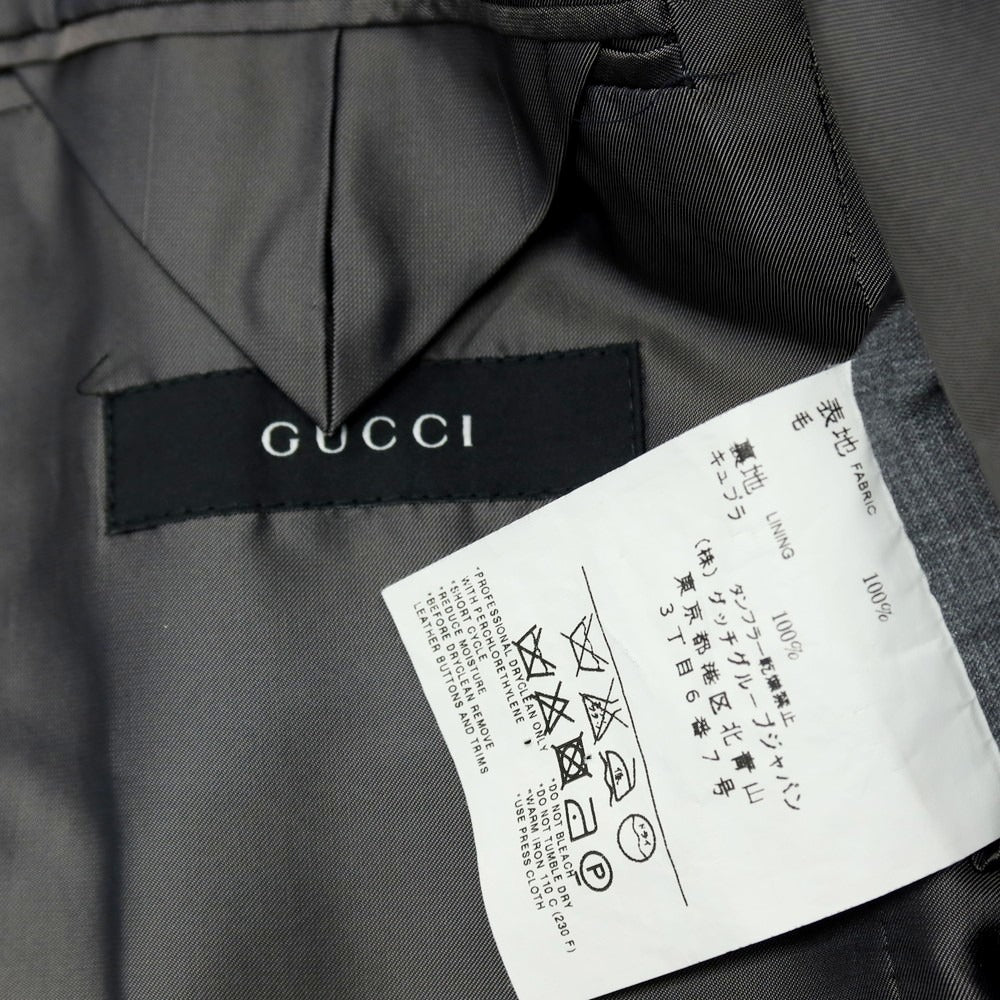 【中古】グッチ GUCCI ウール ストライプ テーラードジャケット グレー【 サイズ48 】【 状態ランクB 】【 メンズ 】