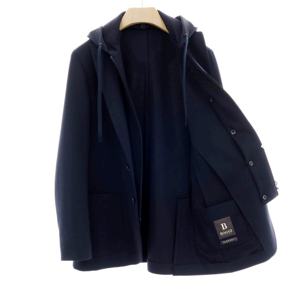 【中古】ボッジ BOGGI ポリエステルコットン フーディー カジュアルジャケット ネイビー【サイズ48】【 状態ランクA 】【 メンズ 】
