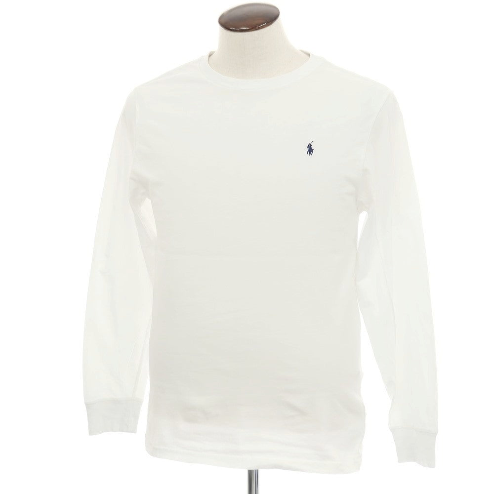 【中古】ポロ ラルフローレン Polo Ralph Lauren コットン クルーネック 長袖Tシャツ ホワイト【サイズXL】【 状態ランクB 】【 メンズ 】