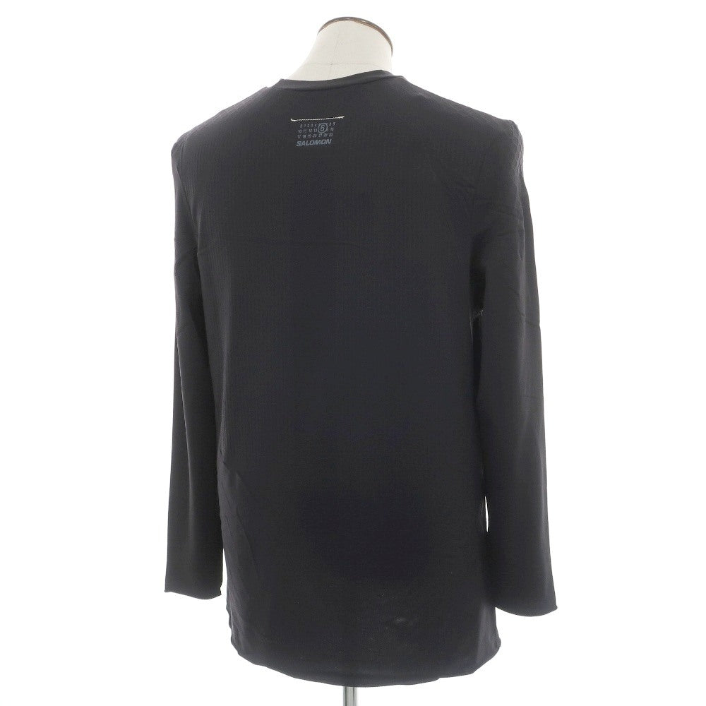 【新品】エムエムシックス MM6 × SALOMON ナイロン クルーネック 長袖Tシャツ ブラック【サイズL】【 状態ランクN 】【 ユニセックス 】