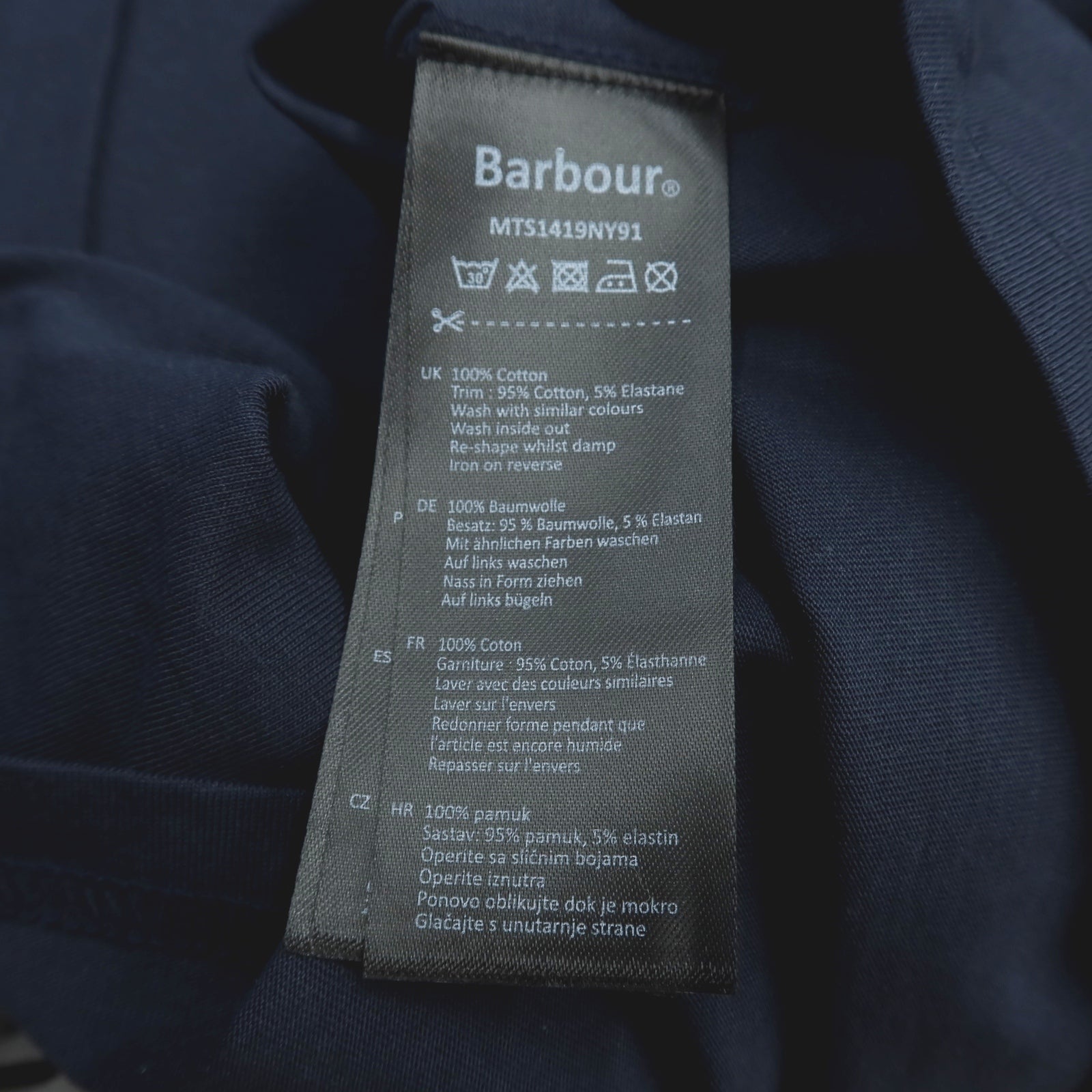 【新品】バブアー Barbour コットン クルーネック ポケット 半袖Tシャツ ネイビー【サイズM】【 状態ランクN 】【 メンズ 】