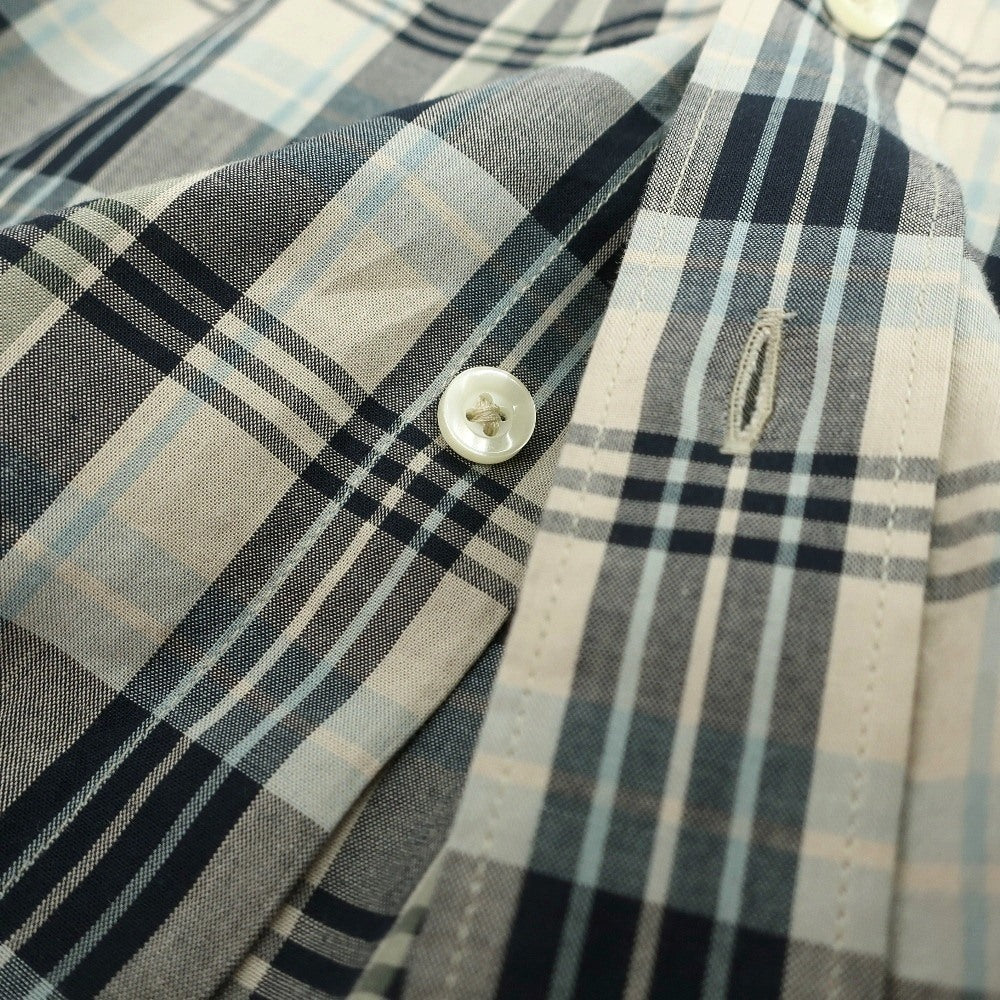 【新品】バブアー Barbour チェック コットン レギュラーカラー カジュアルシャツ ベージュxネイビー【サイズM(UK)】【 状態ランクN 】【 メンズ 】