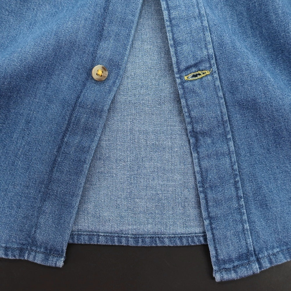 【新品】バブアー Barbour コットン シャンブレー ボタンダウン カジュアルシャツ ブルー【サイズM(UK)】【 状態ランクN 】【 メンズ 】