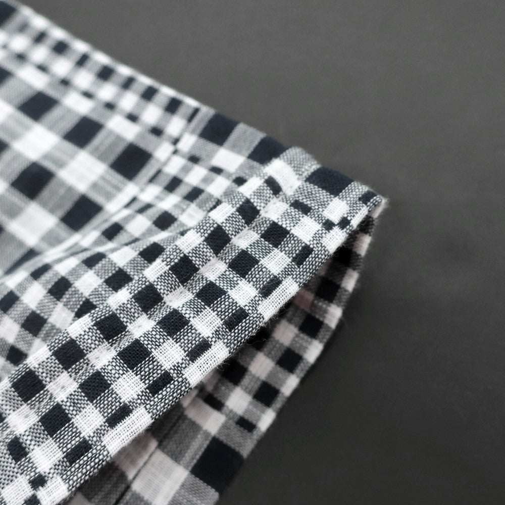 【新品】バブアー Barbour チェック コットン ショートカラー 半袖シャツ ネイビーxホワイト【サイズL(UK)】【 状態ランクN 】【 メンズ 】