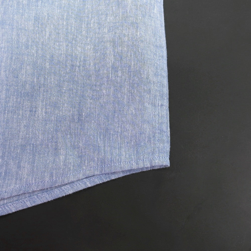 【新品】バブアー Barbour リネンコットン ボタンダウン 半袖シャツ ブルー【サイズL(UK)】【 状態ランクN 】【 メンズ 】