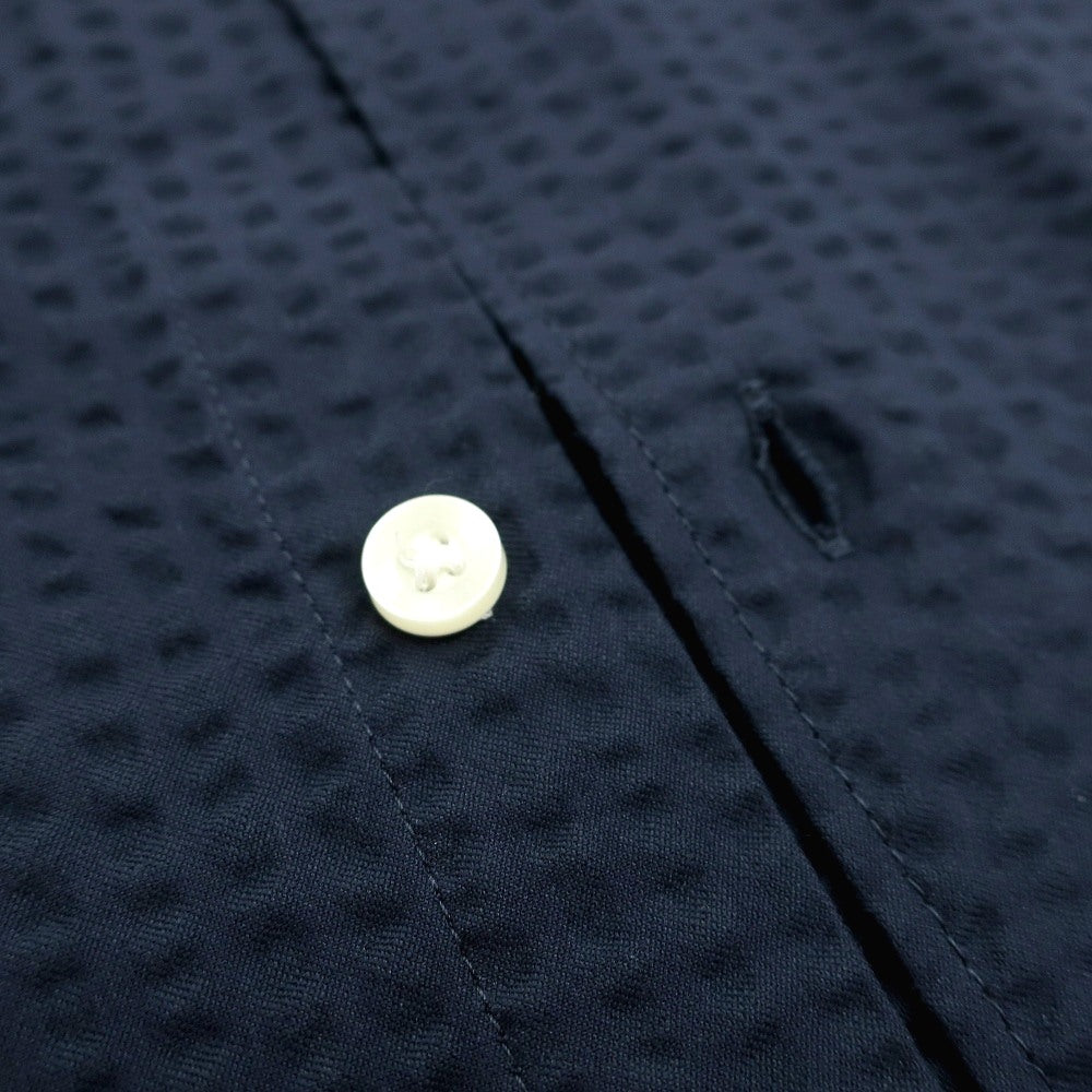 【新品】バブアー Barbour コットンナイロンポリエステル サッカー ボタンダウン 半袖シャツ ネイビー【サイズXL(UK)】【 状態ランクN 】【 メンズ 】