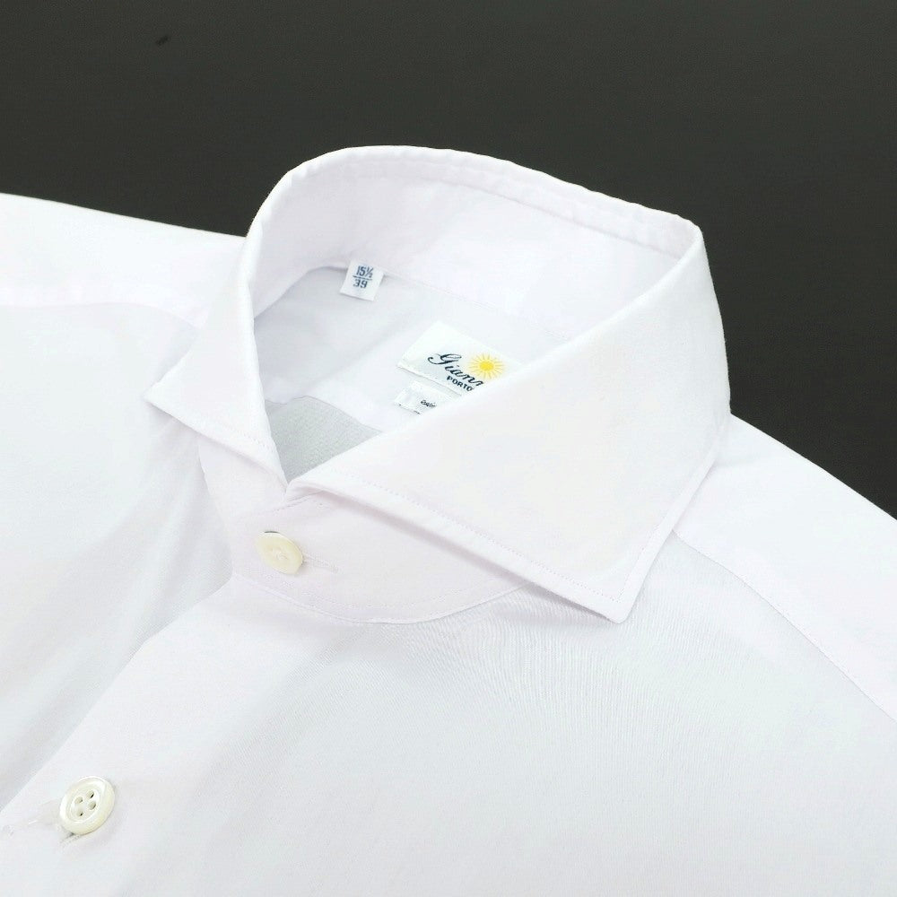 【中古】ジャンネット giannetto ストレッチ コットンポリエステル ホリゾンタルカラー ドレスシャツ ホワイト【サイズ39】【 状態ランクA 】【 メンズ 】