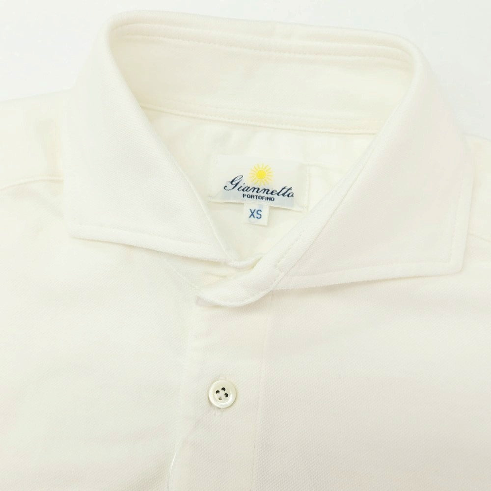 【新品】ジャンネット giannetto ストレッチ コットン 半袖ポロシャツ ホワイト【サイズXS】【 状態ランクN 】【 メンズ 】