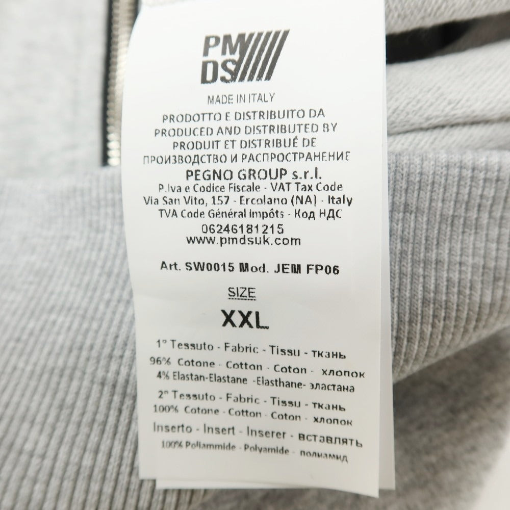 【新品】ピーエムディーエス PMDS コットンポリウレタン ダブルジップ パーカー グレーxホワイト【サイズXXL】【 状態ランクN 】【 メンズ 】