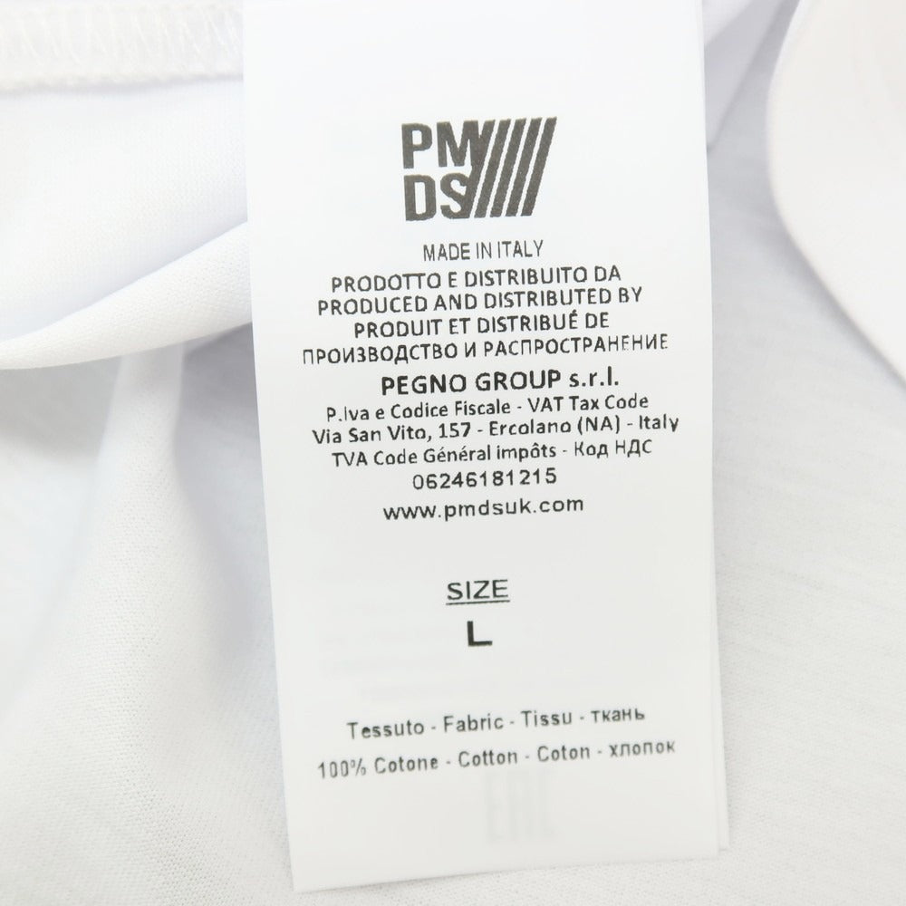 【新品】ピーエムディーエス PMDS コットン クルーネック 半袖Tシャツ ホワイト【サイズL】【 状態ランクN 】【 メンズ 】
