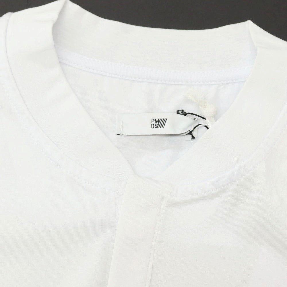 【新品】ピーエムディーエス PMDS コットン 比翼仕立て ヘンリーネック ポケット 半袖Tシャツ ホワイト【サイズL】【 状態ランクN 】【 メンズ 】
