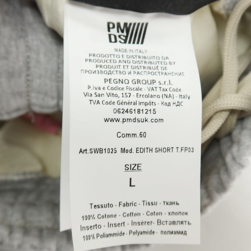 【新品】ピーエムディーエス PMDS EDITH コットン 切り替え スウェット ショートパンツ グレー【サイズL】【 状態ランクN 】【 メンズ 】
